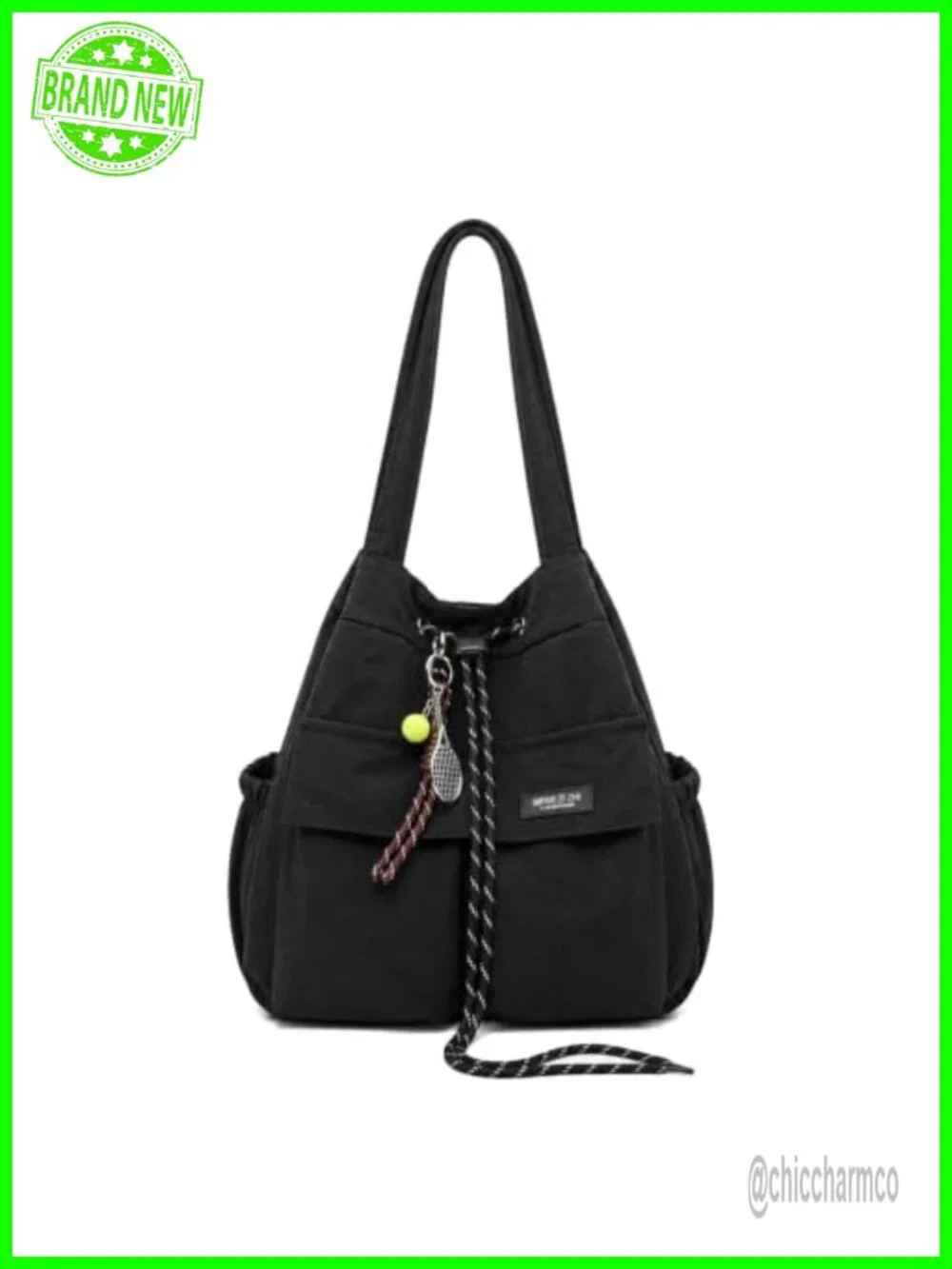 Nylon Slouchy Hobo Tote Bag Convertible Shoulder Backpack Drawstring
